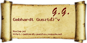 Gebhardt Gusztáv névjegykártya