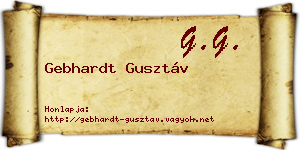 Gebhardt Gusztáv névjegykártya